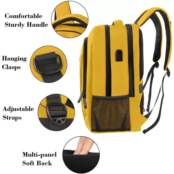 imageMATEIN Extra Large Backpack 17 Inch Travel Laptop Backpack with USB Charging Port Anti Theft TSA Friendly Business Work College Computer Backpack for Men Women BlackYellow