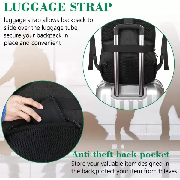 imageMATEIN Extra Large Backpack 17 Inch Travel Laptop Backpack with USB Charging Port Anti Theft TSA Friendly Business Work College Computer Backpack for Men Women BlackBlack Charcoal
