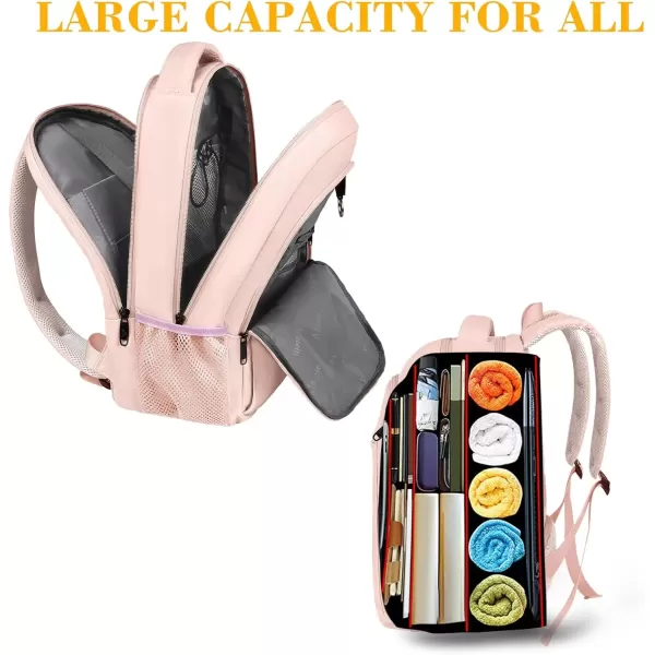 imageMATEIN Extra Large Backpack 17 Inch Travel Laptop Backpack with USB Charging Port Anti Theft TSA Friendly Business Work College Computer Backpack for Men Women BlackLight Pink