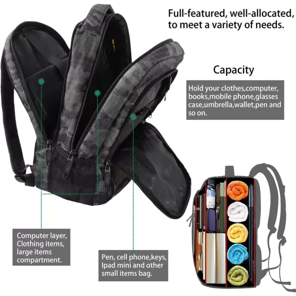 imageMATEIN Extra Large Backpack 17 Inch Travel Laptop Backpack with USB Charging Port Anti Theft TSA Friendly Business Work College Computer Backpack for Men Women BlackGrey and Black Camo