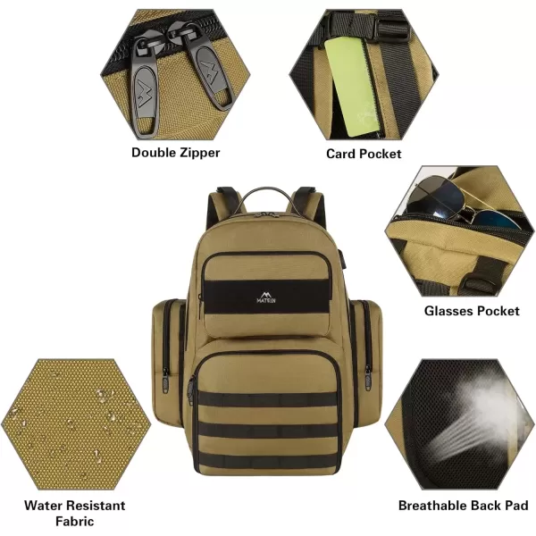 imageMATEIN Lunch Backpack for Men 156 Inch Travel Laptop Backpack Insulated Cooler Bag Lunch box Rucksack with USB Charging Port Extra Large Water Resistant College Work Computer Daypack Gifts for MenBrown