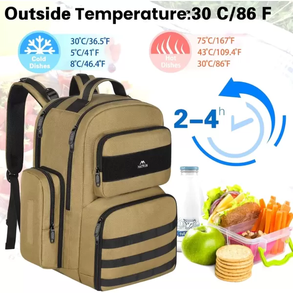 imageMATEIN Lunch Backpack for Men 156 Inch Travel Laptop Backpack Insulated Cooler Bag Lunch box Rucksack with USB Charging Port Extra Large Water Resistant College Work Computer Daypack Gifts for MenBrown