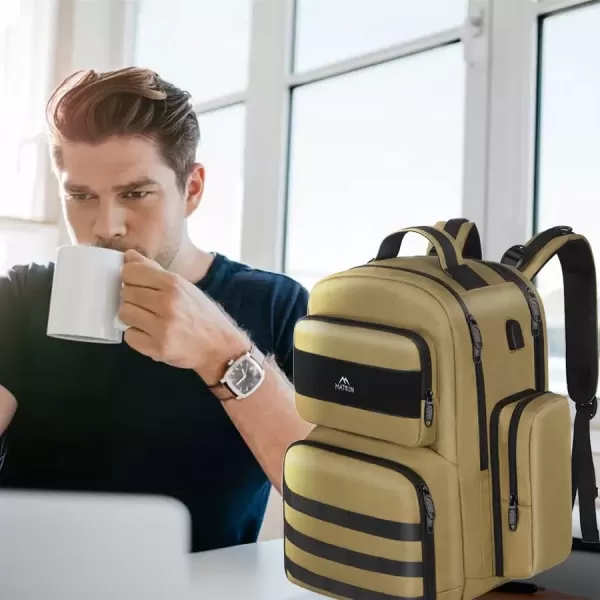 imageMATEIN Lunch Backpack for Men 156 Inch Travel Laptop Backpack Insulated Cooler Bag Lunch box Rucksack with USB Charging Port Extra Large Water Resistant College Work Computer Daypack Gifts for MenBrown