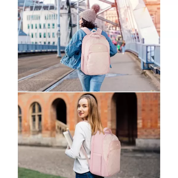 imageMATEIN Pink Backpack for Women Anti Theft 17 Inch Laptop Backpack with USB Charging Port Large TSA Water Resistant Airline Approved Lightweight College Travel Daypack Cute Nurse Work Computer Bag