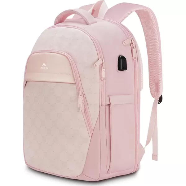 imageMATEIN Pink Backpack for Women Anti Theft 17 Inch Laptop Backpack with USB Charging Port Large TSA Water Resistant Airline Approved Lightweight College Travel Daypack Cute Nurse Work Computer Bag