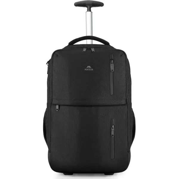 imageMATEIN Rolling Backpack Travel Laptop Backpacks with WheelsBlack