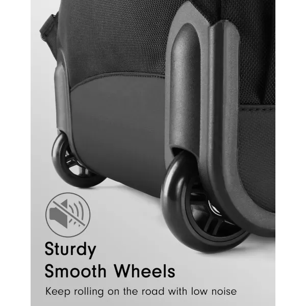 imageMATEIN Rolling Backpack Travel Laptop Backpacks with WheelsBlack