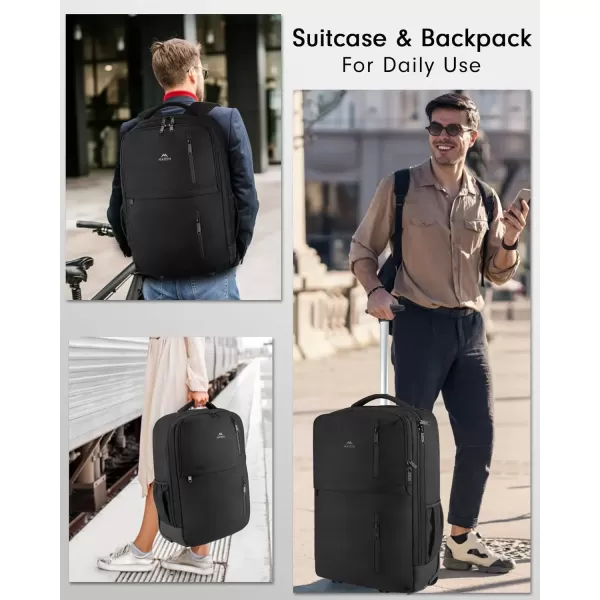 imageMATEIN Rolling Backpack Travel Laptop Backpacks with WheelsBlack