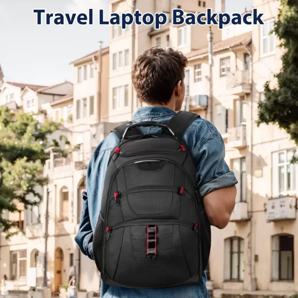 imageMATEIN TSA Friendly Travel Laptop Backpack Airline Approved Water Resistant 173 inch Computer Backpack Extra Large Business Work Backpack with Wet Pocket ampamp USB Hole for Men Black