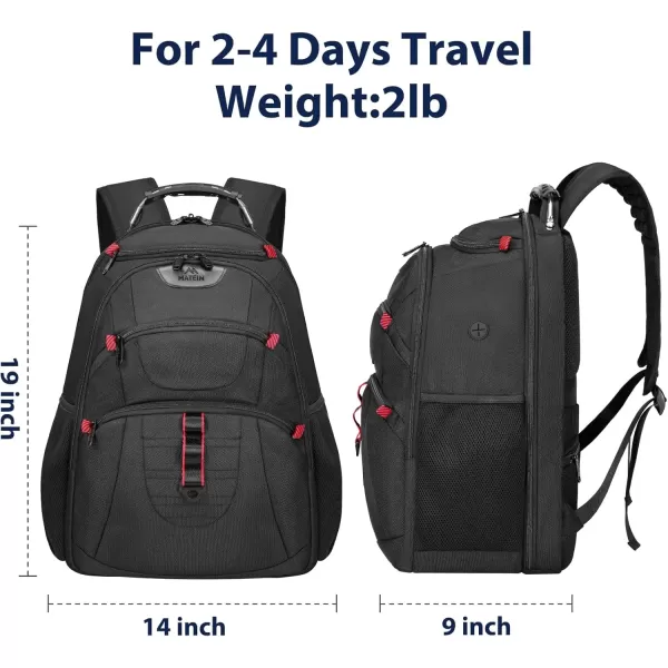 imageMATEIN TSA Friendly Travel Laptop Backpack Airline Approved Water Resistant 173 inch Computer Backpack Extra Large Business Work Backpack with Wet Pocket ampamp USB Hole for Men Black