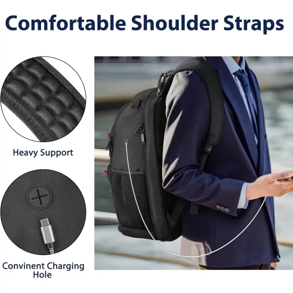 imageMATEIN TSA Friendly Travel Laptop Backpack Airline Approved Water Resistant 173 inch Computer Backpack Extra Large Business Work Backpack with Wet Pocket ampamp USB Hole for Men Black