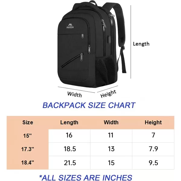 imageMATEIN Travel Laptop Backpack 17 inch Business Flight Approved Carry on Backpack TSA Large Computer Backpack for Men Women with USB Port and Trolley Sleeve College School Tactical Book Bag GreyBlack