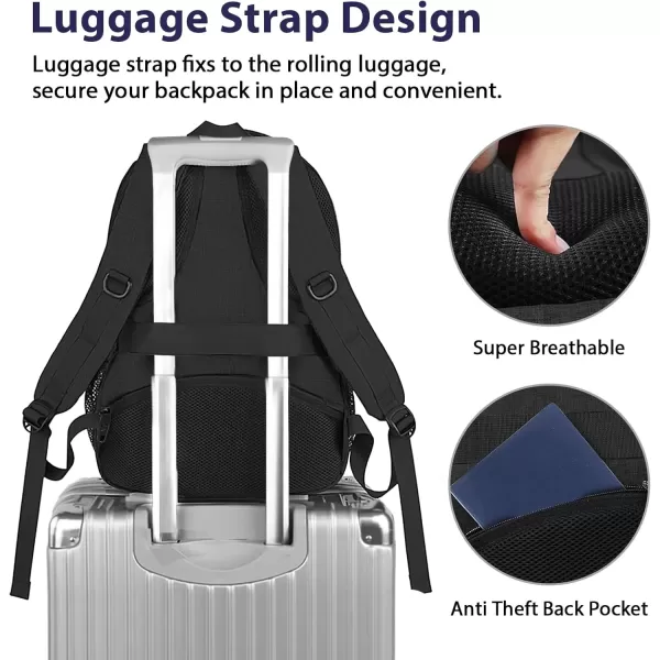 imageMATEIN Travel Laptop Backpack 17 inch Business Flight Approved Carry on Backpack TSA Large Computer Backpack for Men Women with USB Port and Trolley Sleeve College School Tactical Book Bag GreyBlack
