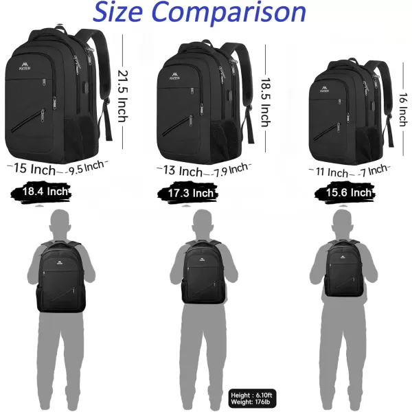 imageMATEIN Travel Laptop Backpack 17 inch Business Flight Approved Carry on Backpack TSA Large Computer Backpack for Men Women with USB Port and Trolley Sleeve College School Tactical Book Bag GreyBlack