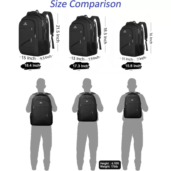 imageMATEIN Travel Laptop Backpack 17 inch Business Flight Approved Carry on Backpack TSA Large Computer Backpack for Men Women with USB Port and Trolley Sleeve College School Tactical Book Bag GreyBlack