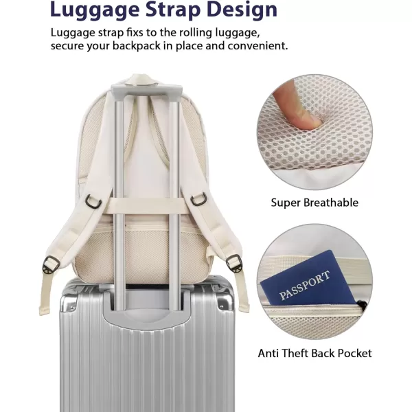 imageMATEIN Travel Laptop Backpack 17 inch Business Flight Approved Carry on Backpack TSA Large Computer Backpack for Men Women with USB Port and Trolley Sleeve College School Tactical Book Bag GreyBeige