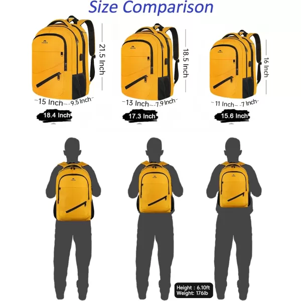 imageMATEIN Travel Laptop Backpack 17 inch Business Flight Approved Carry on Backpack TSA Large Computer Backpack for Men Women with USB Port and Trolley Sleeve College School Tactical Book Bag GreyYellow