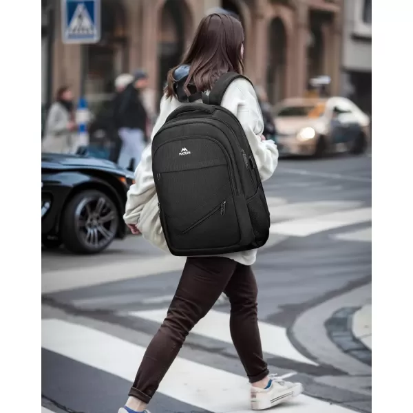 imageMATEIN Travel Laptop Backpack 17 inch Business Flight Approved Carry on Backpack TSA Large Computer Backpack for Men Women with USB Port and Trolley Sleeve College School Tactical Book Bag GreyBlack