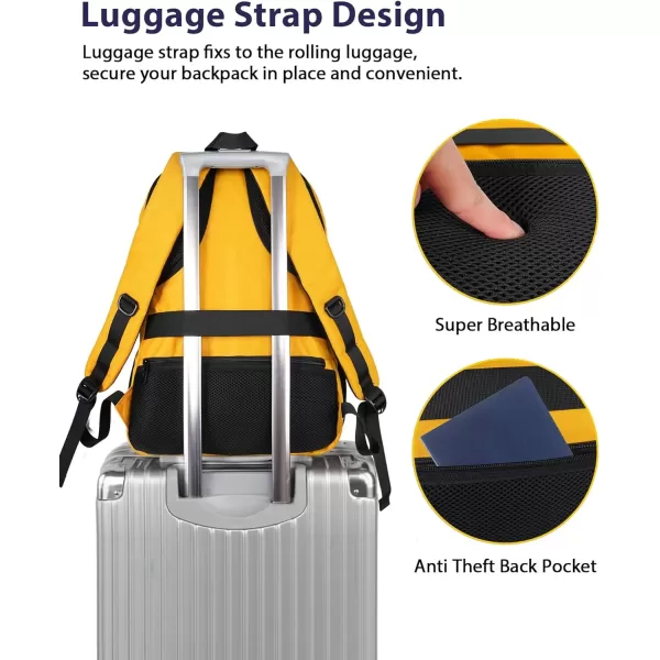 imageMATEIN Travel Laptop Backpack 17 inch Business Flight Approved Carry on Backpack TSA Large Computer Backpack for Men Women with USB Port and Trolley Sleeve College School Tactical Book Bag GreyYellow