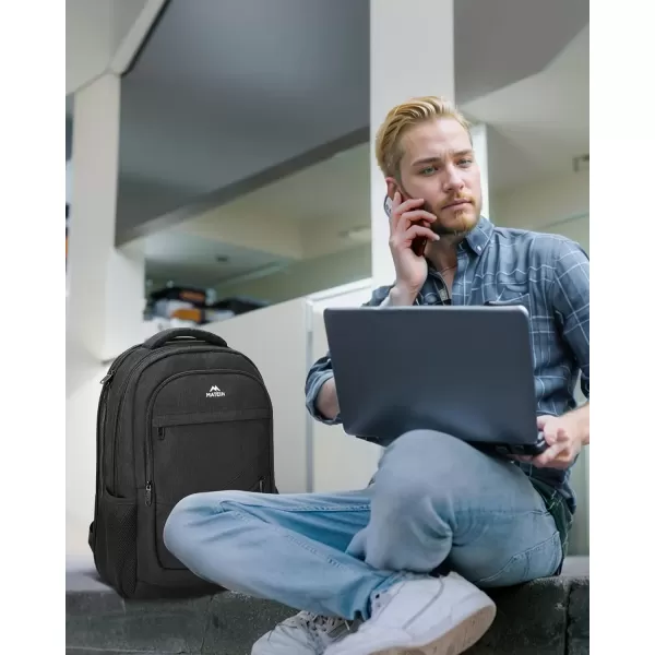 imageMATEIN Travel Laptop Backpack 17 inch Business Flight Approved Carry on Backpack TSA Large Computer Backpack for Men Women with USB Port and Trolley Sleeve College School Tactical Book Bag GreyBlack