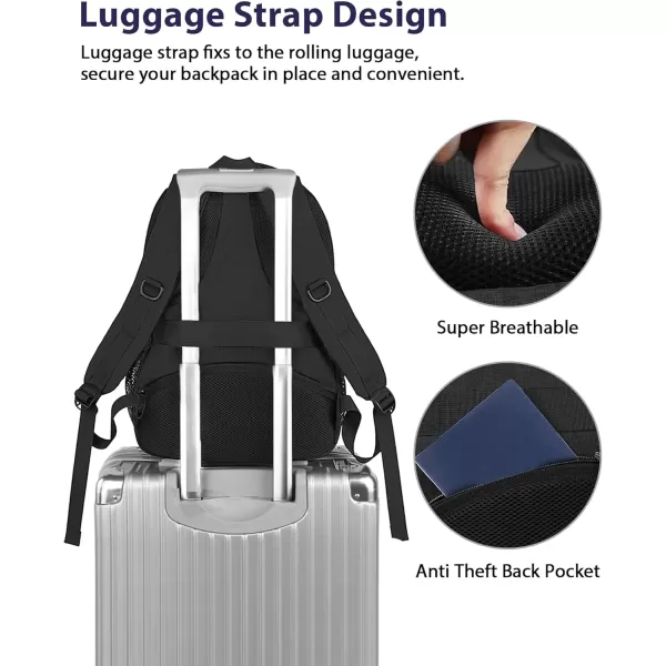 imageMATEIN Travel Laptop Backpack 17 inch Business Flight Approved Carry on Backpack TSA Large Computer Backpack for Men Women with USB Port and Trolley Sleeve College School Tactical Book Bag GreyBlack