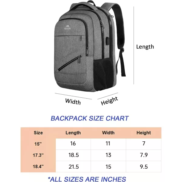 imageMATEIN Travel Laptop Backpack 17 inch Business Flight Approved Carry on Backpack TSA Large Computer Backpack for Men Women with USB Port and Trolley Sleeve College School Tactical Book Bag GreyGrey