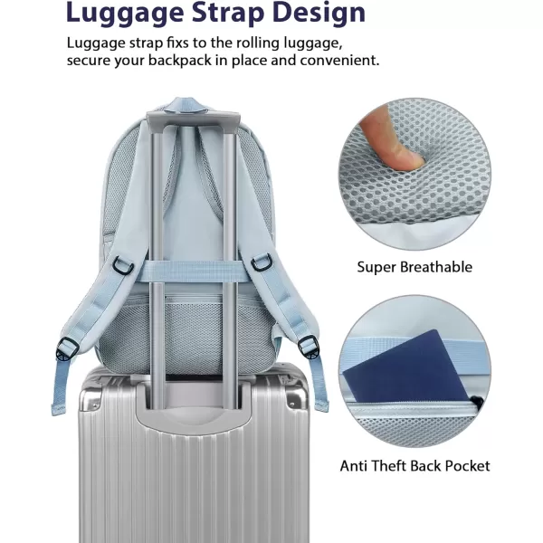 imageMATEIN Travel Laptop Backpack 17 inch Business Flight Approved Carry on Backpack TSA Large Computer Backpack for Men Women with USB Port and Trolley Sleeve College School Tactical Book Bag GreyBlue
