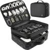 imageMATEIN Cable Organizer Bag Waterproof Travel Electronic Storage with Adjustable Divider Shockproof Portable Double Layer Tech Bag Carrying Case for Cord Earbuds Charger SD Card Tech Gifts BlackBlack