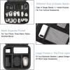 imageMATEIN Cable Organizer Bag Waterproof Travel Electronic Storage with Adjustable Divider Shockproof Portable Double Layer Tech Bag Carrying Case for Cord Earbuds Charger SD Card Tech Gifts BlackGrey