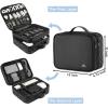 imageMATEIN Cable Organizer Bag Waterproof Travel Electronic Storage with Adjustable Divider Shockproof Portable Double Layer Tech Bag Carrying Case for Cord Earbuds Charger SD Card Tech Gifts BlackBlack