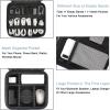 imageMATEIN Cable Organizer Bag Waterproof Travel Electronic Storage with Adjustable Divider Shockproof Portable Double Layer Tech Bag Carrying Case for Cord Earbuds Charger SD Card Tech Gifts BlackBlue