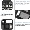 imageMATEIN Cable Organizer Bag Waterproof Travel Electronic Storage with Adjustable Divider Shockproof Portable Double Layer Tech Bag Carrying Case for Cord Earbuds Charger SD Card Tech Gifts BlackBlack