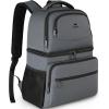 imageMATEIN Cooler Backpack 26 Cans Insulated Lunch Backpack for Men Women Leakproof Double Layer Lunch Cooler Bag Lightweight Soft Lunch Backpack with Cooler Compartment Beach Camping Hiking Beer GiftsAustere Grey
