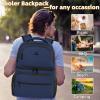 imageMATEIN Cooler Backpack 26 Cans Insulated Lunch Backpack for Men Women Leakproof Double Layer Lunch Cooler Bag Lightweight Soft Lunch Backpack with Cooler Compartment Beach Camping Hiking Beer GiftsBlue