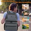 imageMATEIN Cooler Backpack 26 Cans Insulated Lunch Backpack for Men Women Leakproof Double Layer Lunch Cooler Bag Lightweight Soft Lunch Backpack with Cooler Compartment Beach Camping Hiking Beer GiftsAustere Grey