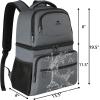 imageMATEIN Cooler Backpack 26 Cans Insulated Lunch Backpack for Men Women Leakproof Double Layer Lunch Cooler Bag Lightweight Soft Lunch Backpack with Cooler Compartment Beach Camping Hiking Beer GiftsAustere Grey