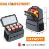 imageMATEIN Cooler Backpack 26 Cans Insulated Lunch Backpack for Men Women Leakproof Double Layer Lunch Cooler Bag Lightweight Soft Lunch Backpack with Cooler Compartment Beach Camping Hiking Beer GiftsAustere Grey