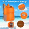 imageMATEIN Dry Bag Marine Dry Sack Waterproof Backpack with Wet Bags for Kayaking Floating Swimming Boating Lightweight Paddle Board Casual Daypack for Hiking Camping 2pcs Set Friendship Gifts Orange