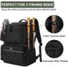 imageMATEIN Fishing Backpack Water Resistant Fishing Tackle Box Bag with Rod Holders ampamp Cooler Gear Gifts for MenBlack