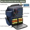 imageMATEIN Fishing Backpack Water Resistant Fishing Tackle Box Bag with Rod Holders ampamp Cooler Gear Gifts for MenBlue  Large