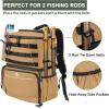 imageMATEIN Fishing Backpack Water Resistant Fishing Tackle Box Bag with Rod Holders ampamp Cooler Gear Gifts for MenKhaki  Large