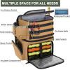imageMATEIN Fishing Backpack Water Resistant Fishing Tackle Box Bag with Rod Holders ampamp Cooler Gear Gifts for MenKhaki