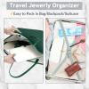 imageMATEIN Jewelry Organizer for Travel Womens PU Leather Large Jewerly Holder with Tassel Travel Necklace Earring Ring Bracelet Storage Case PurpleBeige