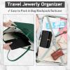 imageMATEIN Jewelry Organizer for Travel Womens PU Leather Large Jewerly Holder with Tassel Travel Necklace Earring Ring Bracelet Storage Case PurpleBlack