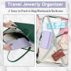 imageMATEIN Jewelry Organizer for Travel Womens PU Leather Large Jewerly Holder with Tassel Travel Necklace Earring Ring Bracelet Storage Case PurplePurple