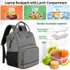 imageMATEIN Lunch Backpack for Men Women 17 Inch Large Insulated Cooler Backpack with USB Charging Port Water Resistant Lunch Box Backpack Travel Laptop Backpack for Men Work Picnic College Nurse BlackAustere Grey