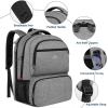 imageMATEIN Lunch Backpack for Men Work 17 Inch Insulated Cooler Backpack Lunch Box with USB Charging Port Water Resistant Laptop Backpack Computer Bag Meal Prep Backpack for Picnic College Travel BlackGrey