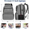 imageMATEIN Lunch Backpack for Men Work 17 Inch Insulated Cooler Backpack Lunch Box with USB Charging Port Water Resistant Laptop Backpack Computer Bag Meal Prep Backpack for Picnic College Travel BlackGrey