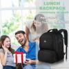 imageMATEIN Lunch Backpack for Men Work 17 Inch Insulated Cooler Backpack Lunch Box with USB Charging Port Water Resistant Laptop Backpack Computer Bag Meal Prep Backpack for Picnic College Travel BlackBlack