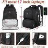 imageMATEIN Lunch Backpack for Men Work 17 Inch Insulated Cooler Backpack Lunch Box with USB Charging Port Water Resistant Laptop Backpack Computer Bag Meal Prep Backpack for Picnic College Travel BlackBlack